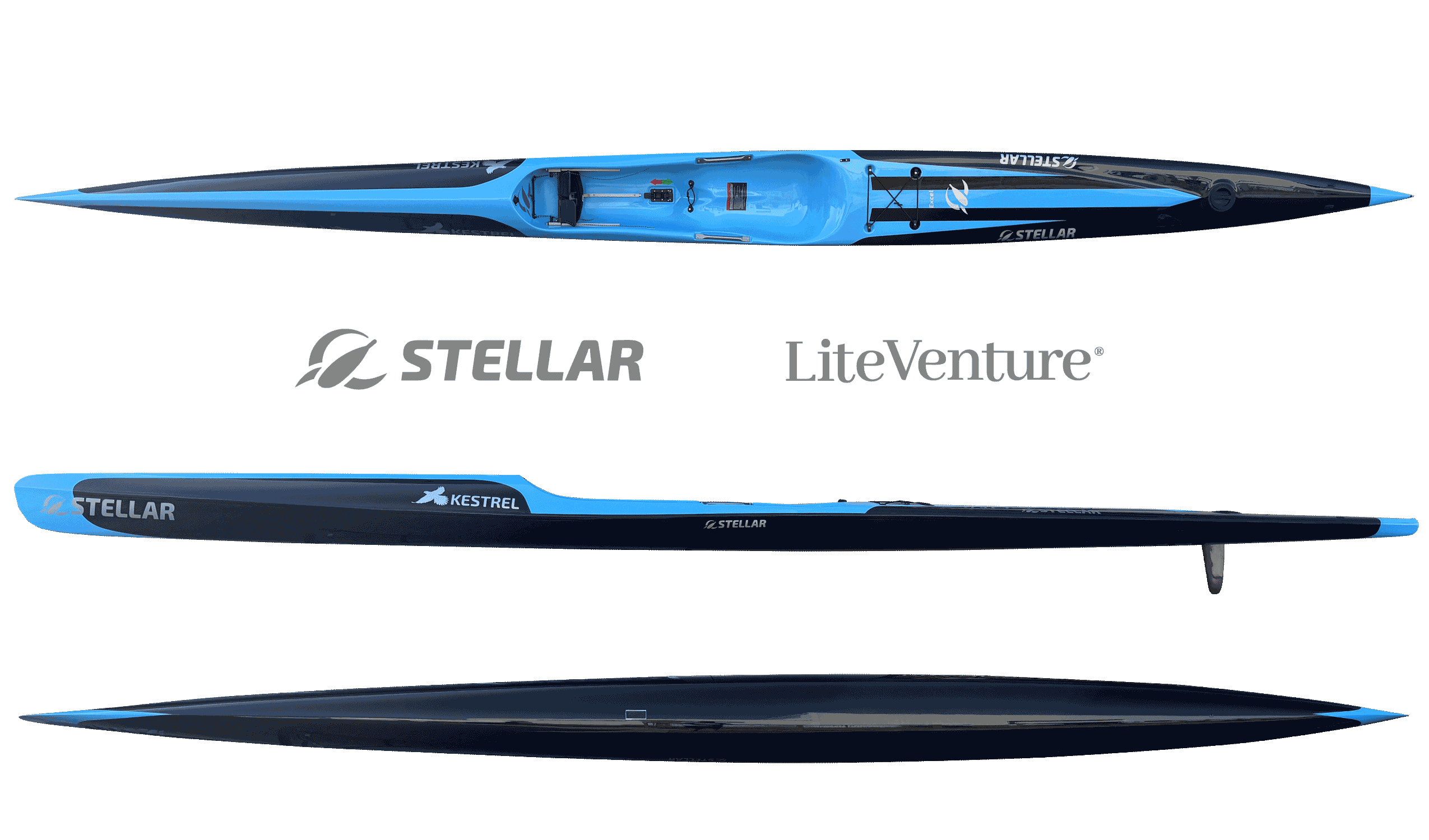 Kestrel Surfski-Excel Layup-Black/Teal