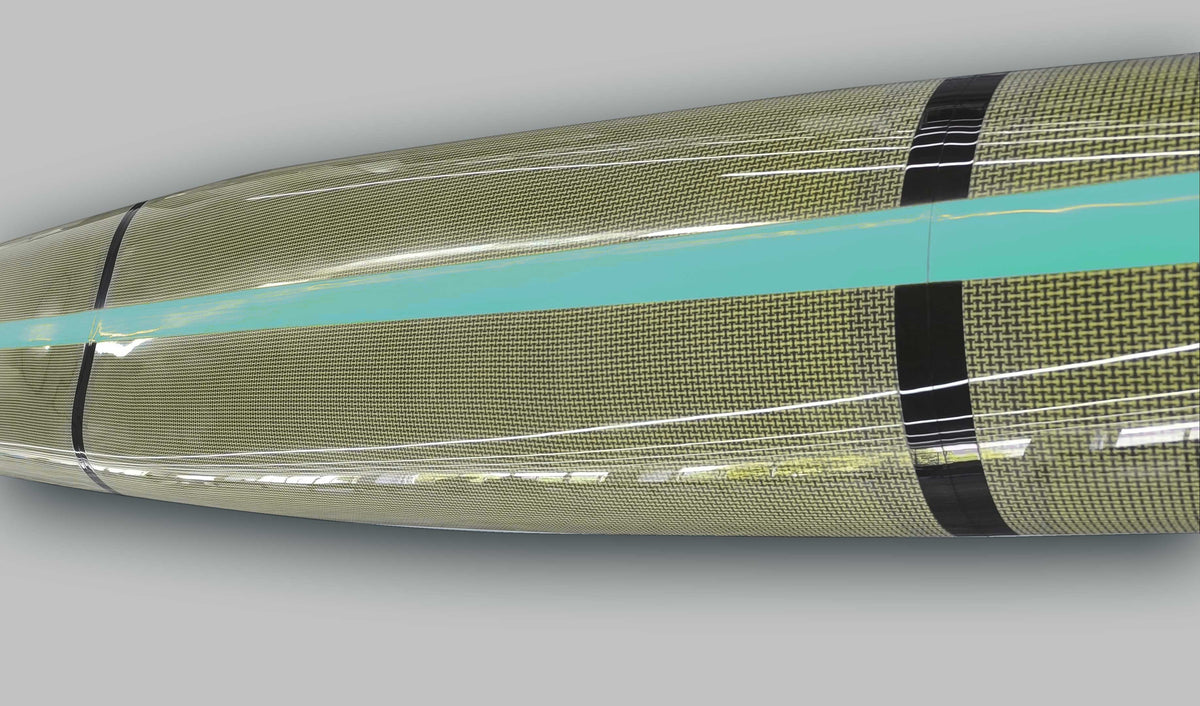 ST19 Mod, teilbar-Multisport Layup Carbon/Kevlar-Tandem & Solo Kajak-Blau/Teal/Sichtcarbon
