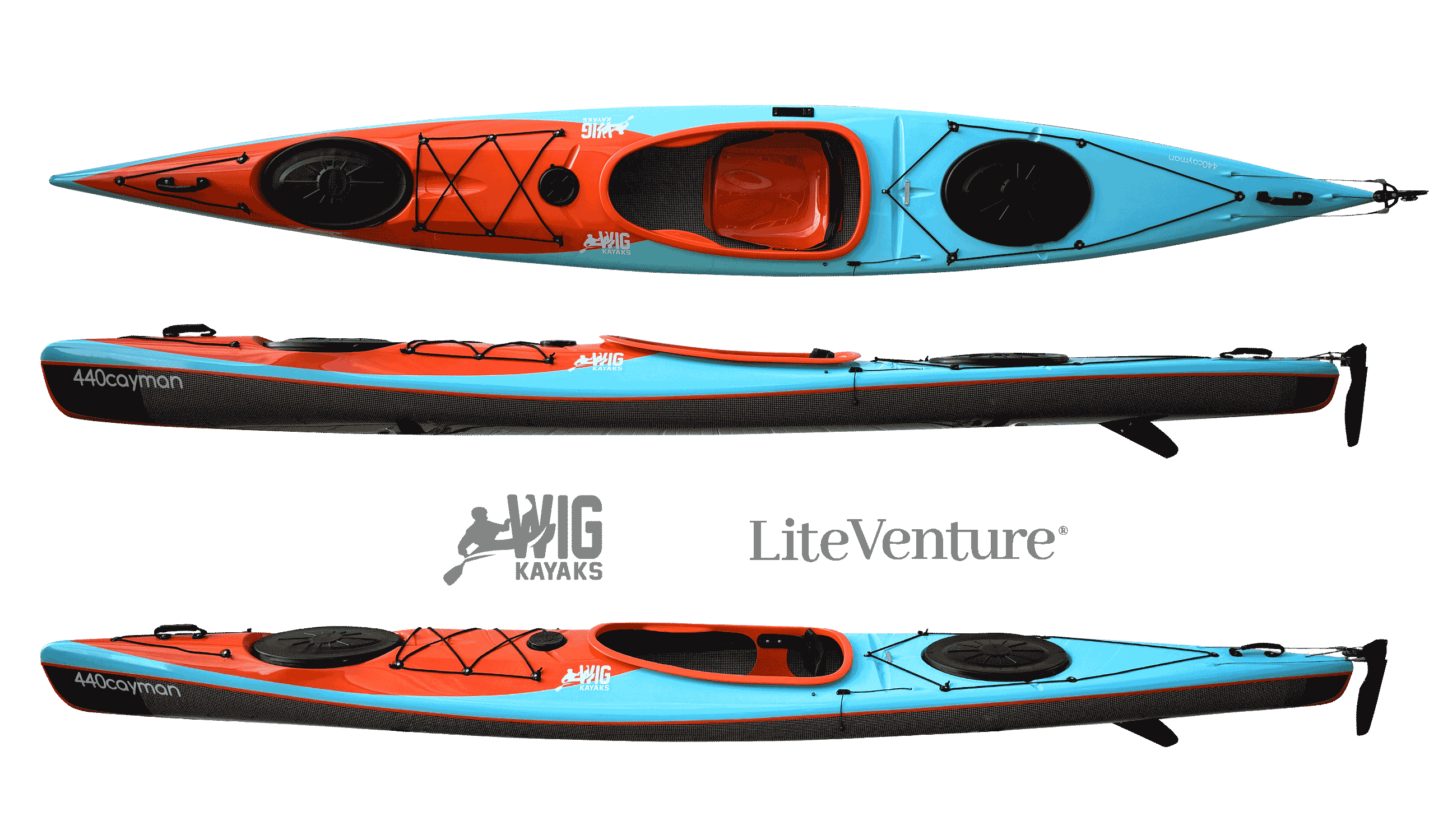 Cayman 440-Carbon/Kevlar Layup-Türkis/Orange