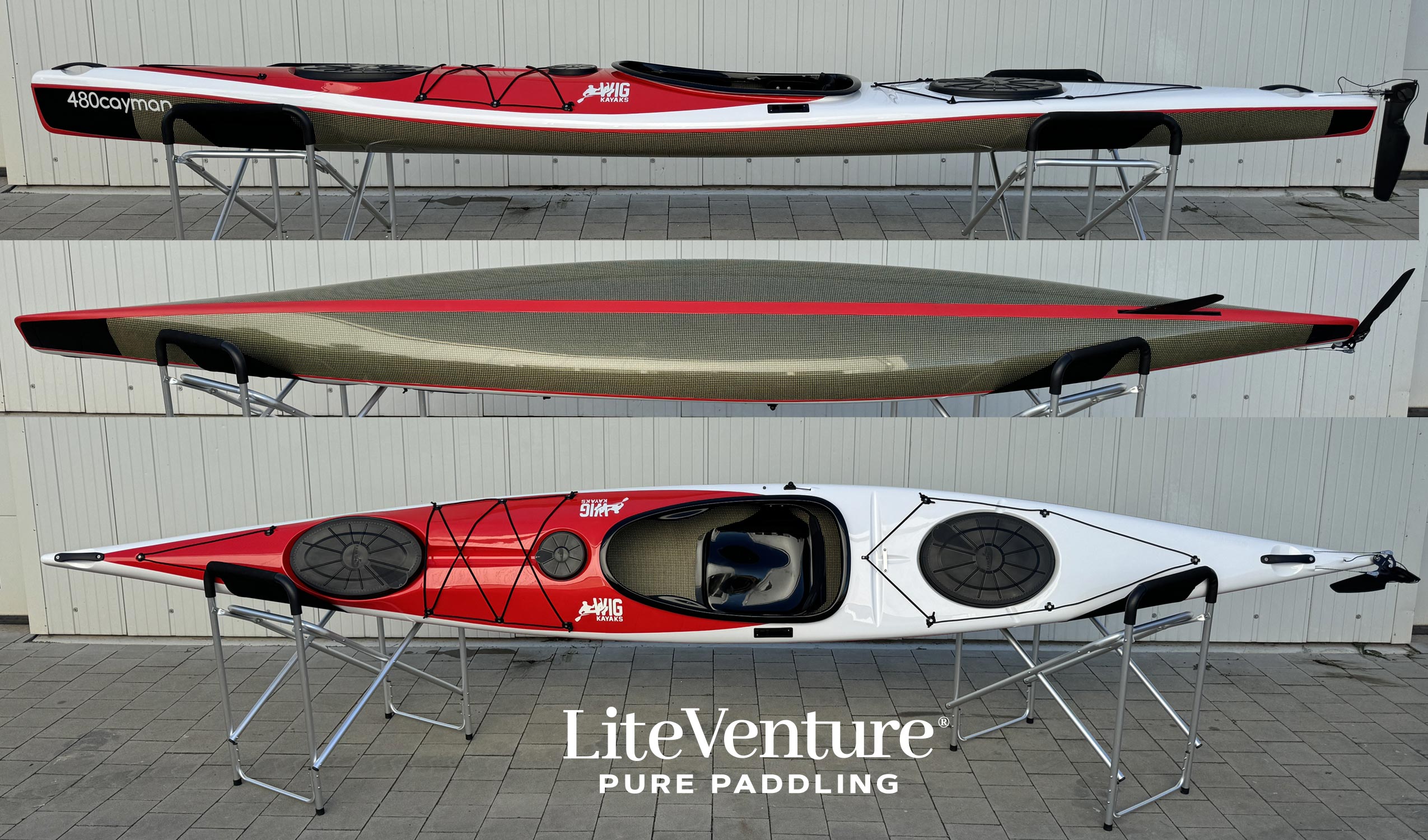 Cayman 480-Carbon/Kevlar Layup-White/Red