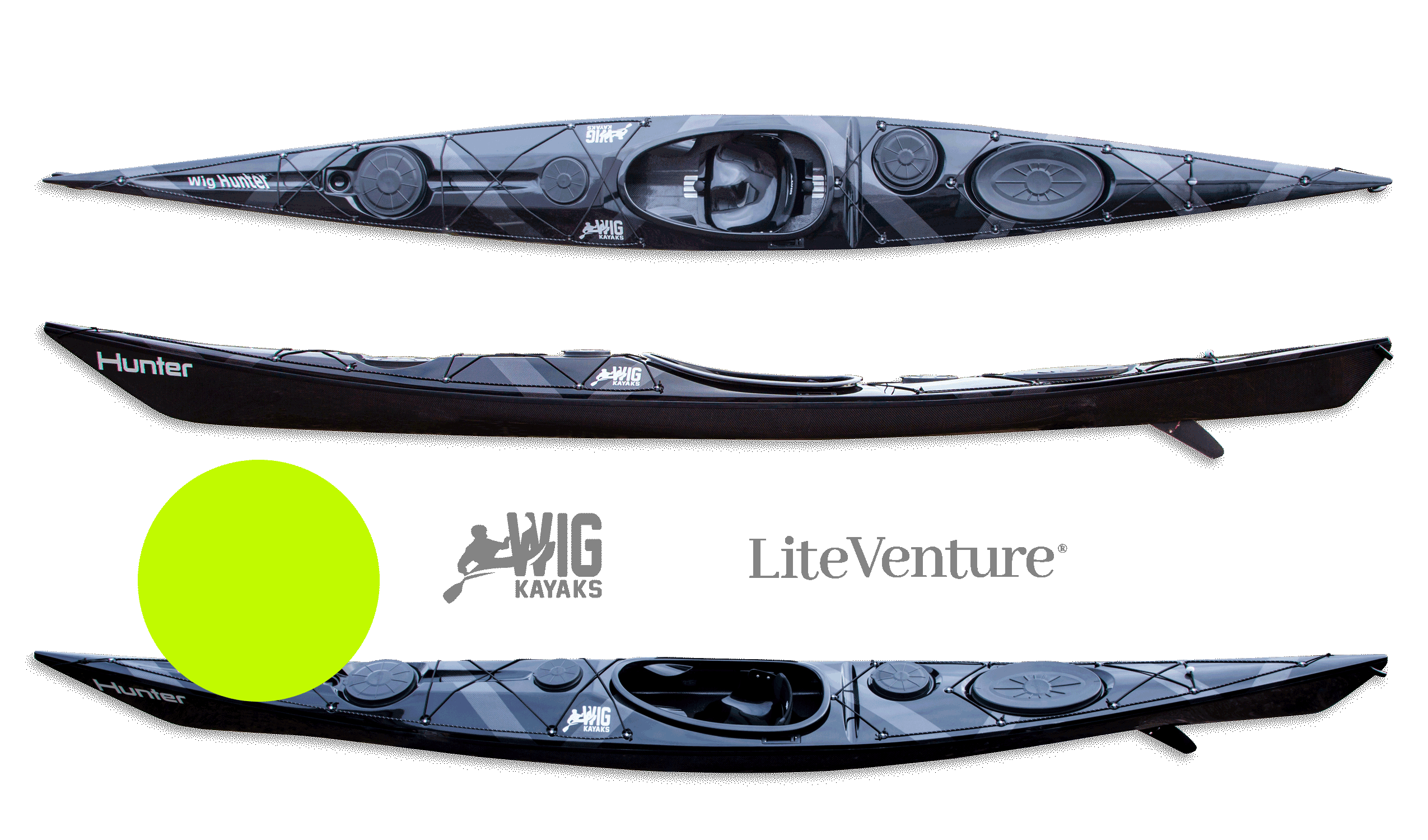 Hunter 520-C/K Layup-Acidgreen/CarbonKevlar