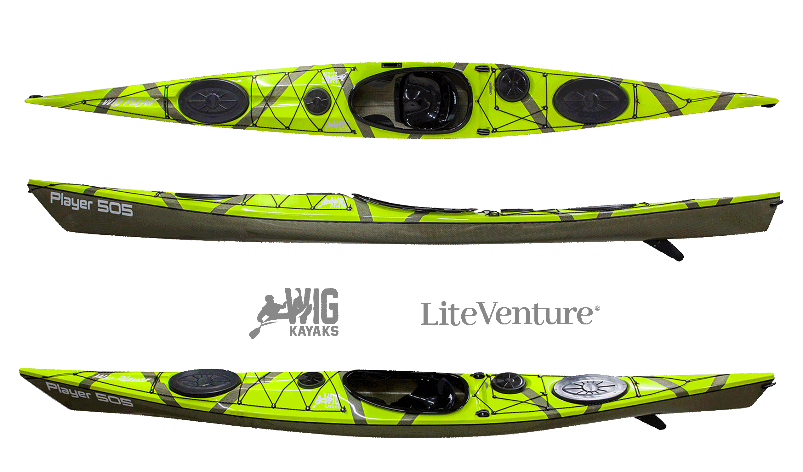 Hunter 520-C/K Layup-Acidgreen/CarbonKevlar