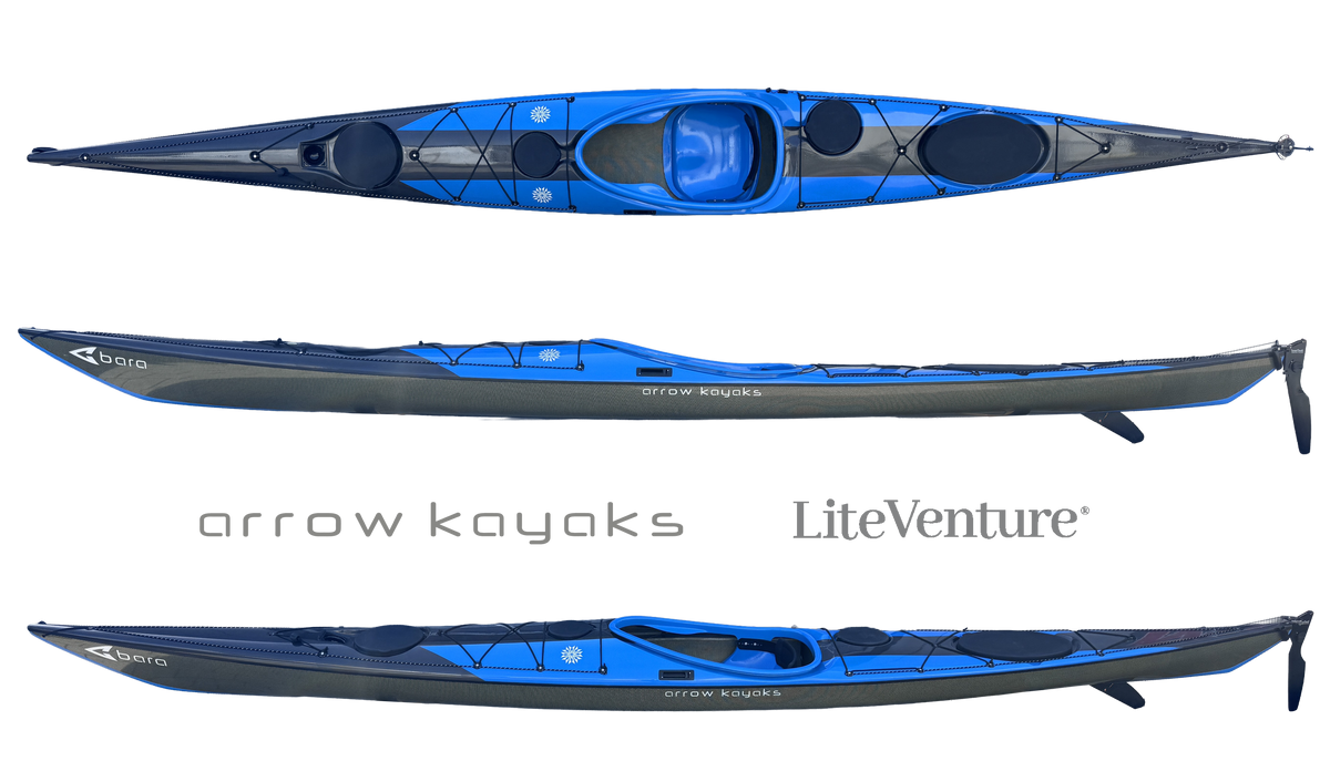 Arrow Bara Seekajak-Carbon/Kevlar Layup-Carbondeck Sky Blue/Sichtcarbon
