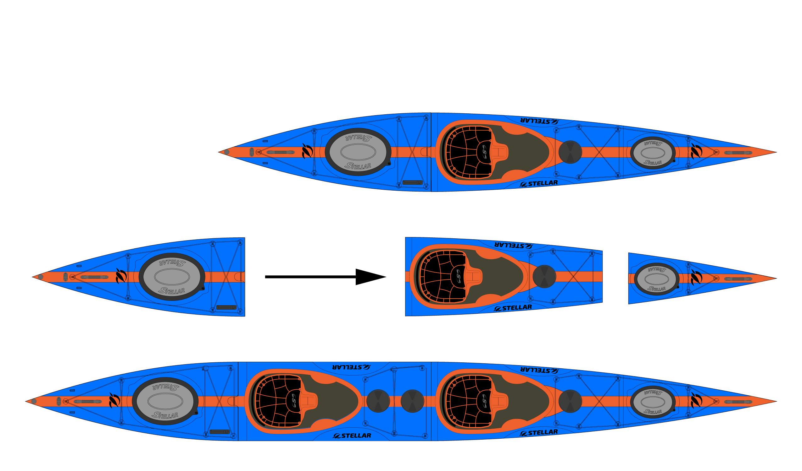 ST19 Mod-Multisport, teilbar-Tandem/Solo-blau orange