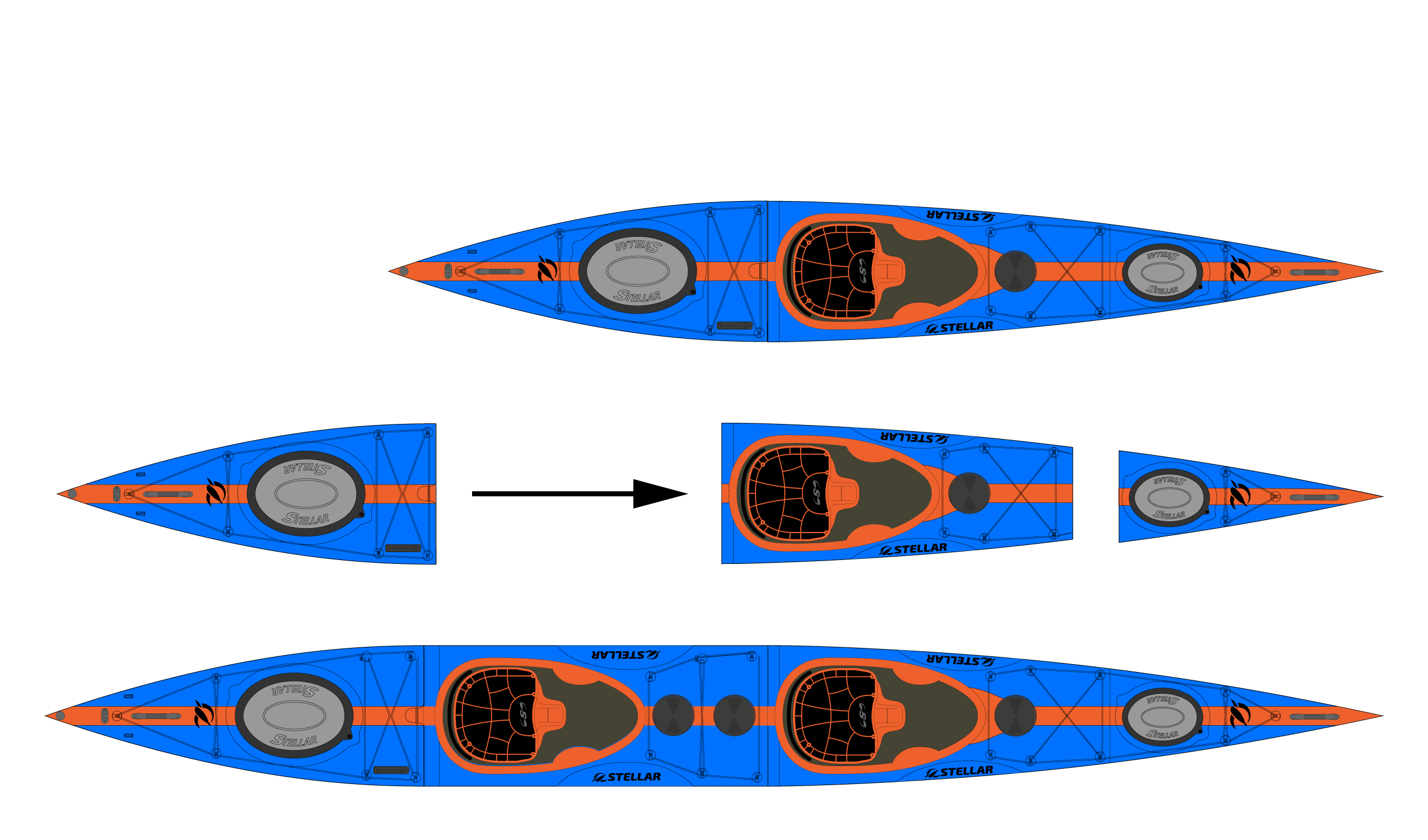 ST19 Mod-Multisport, divisible-Tandem/Solo-bleu orange