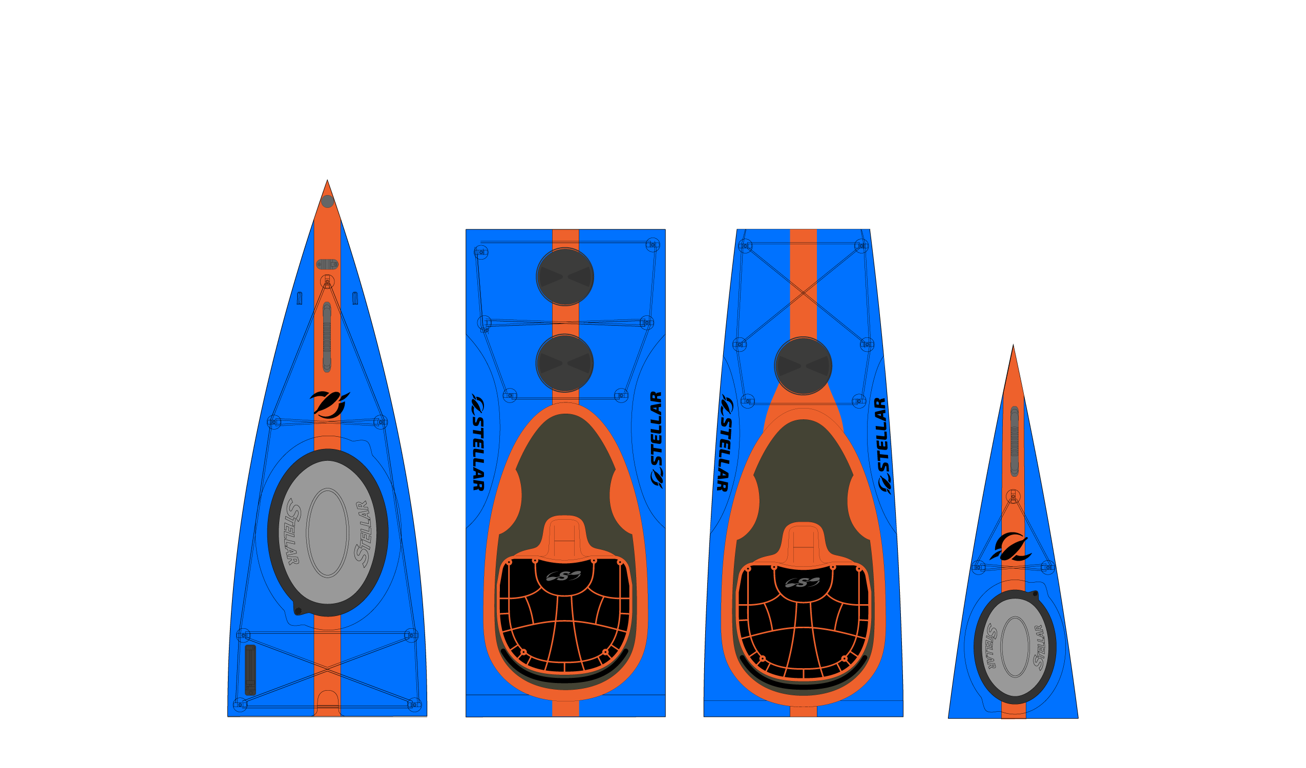 ST19 Mod-Multisport, divisibile-tandem/solo blu arancione