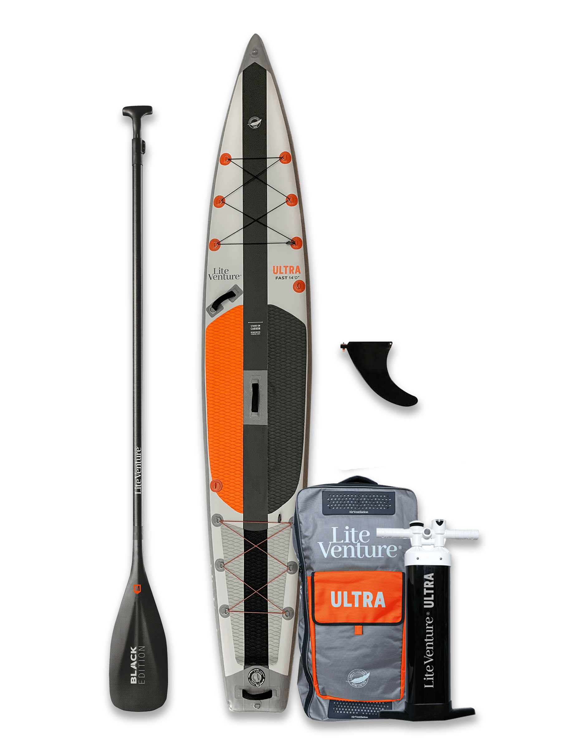 ULTRA Fast Bundle-14'0" x 28"-orange grau-+ Carbonpaddel