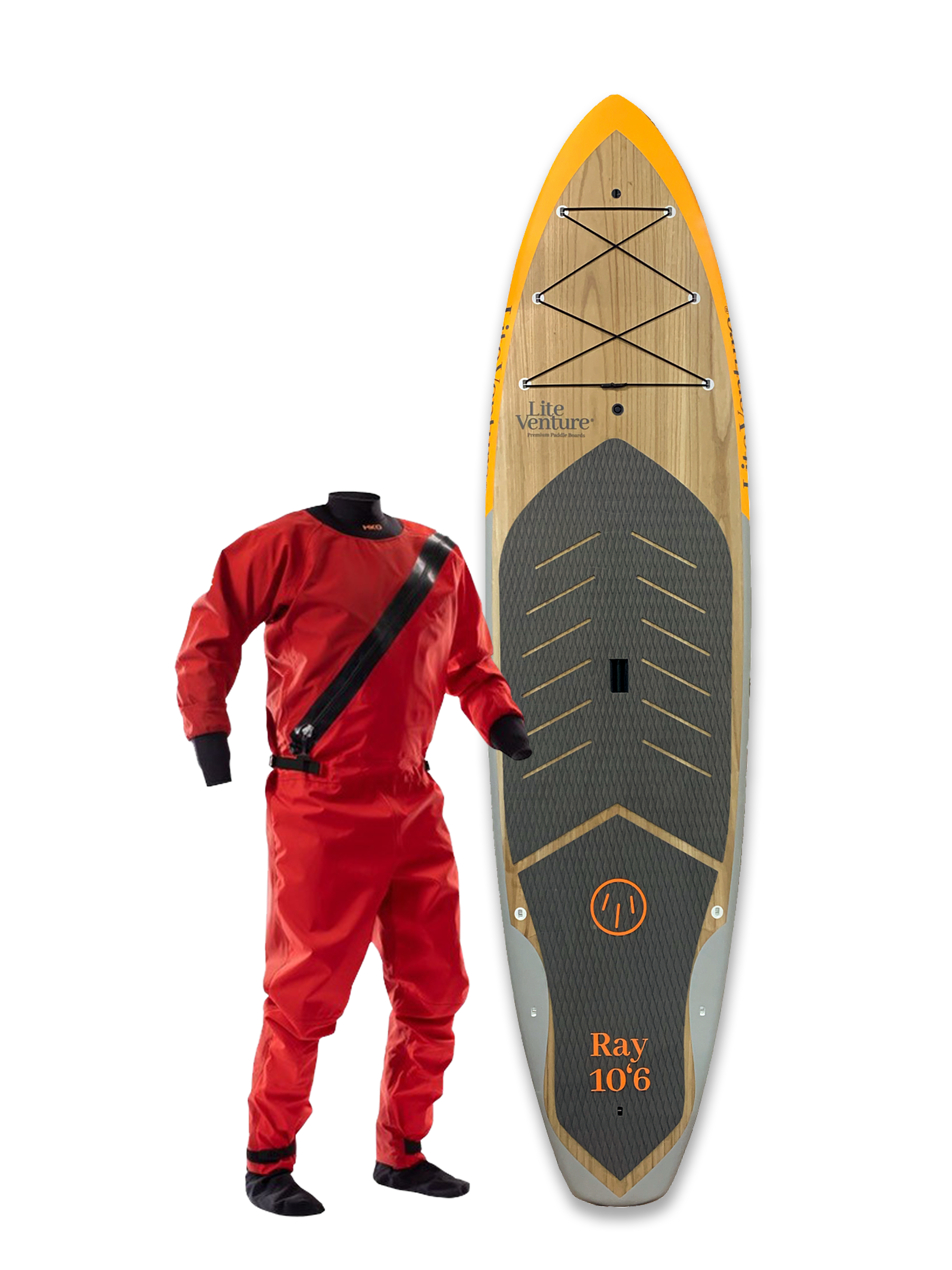 Ray-10'6" x 31.5"-orange grey-winter deal includes drysuit