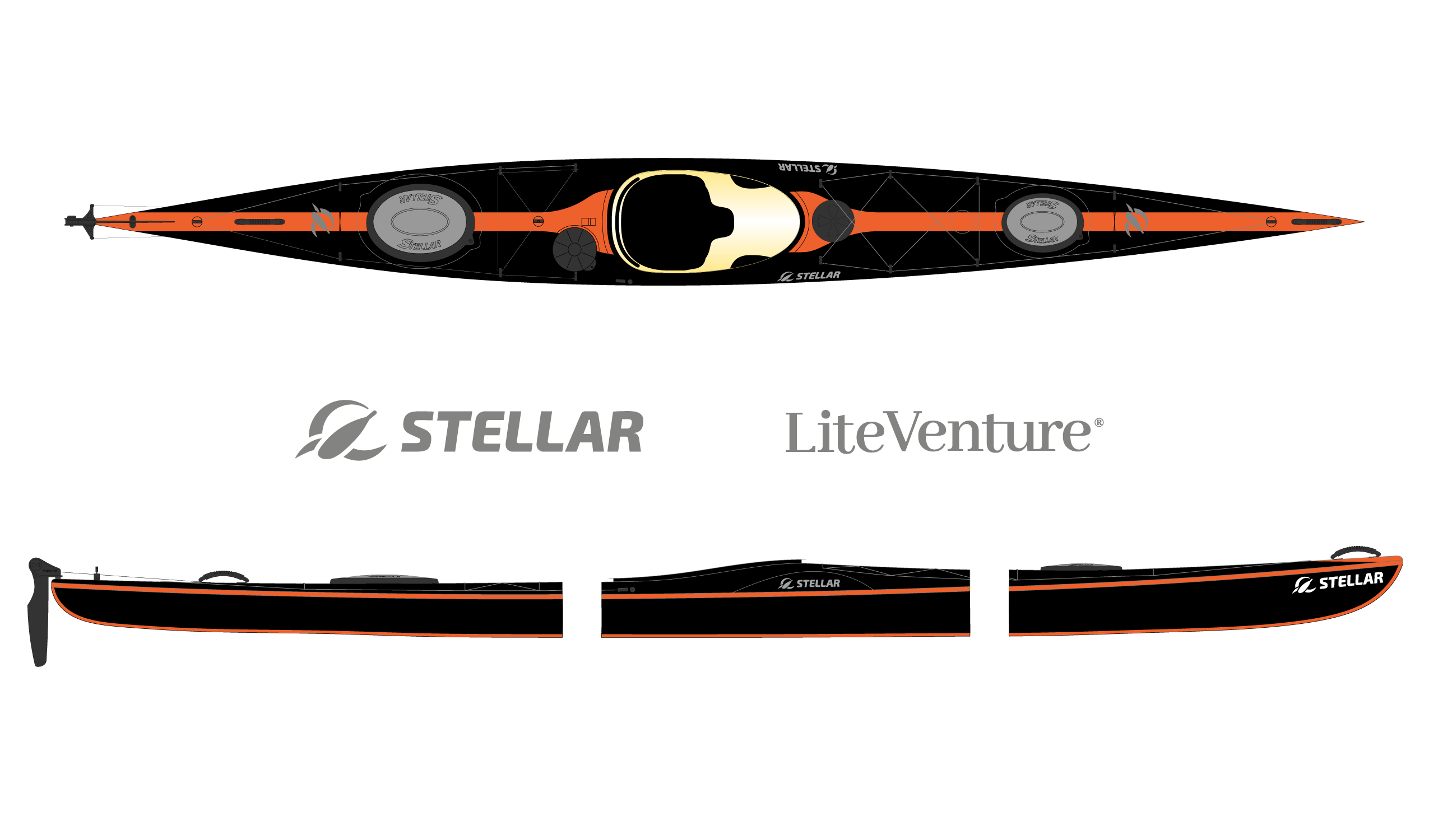 S18 Expedition G2-Multisport, teilbar-schwarz orange
