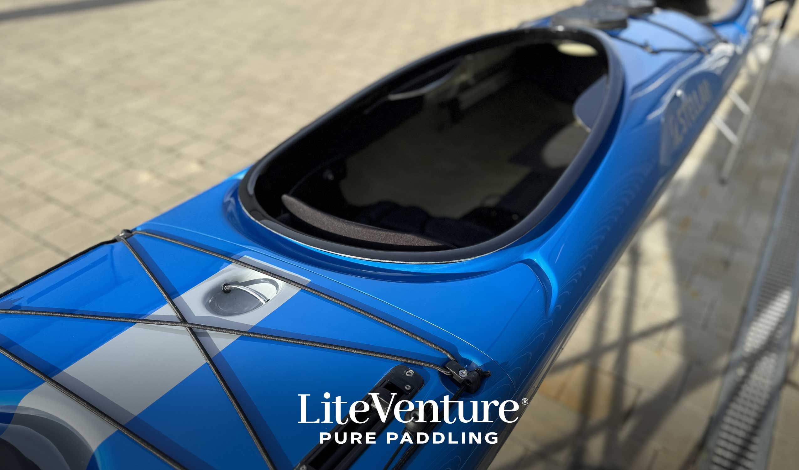ST19 Mod, divisible-multisport layup carbono/kevlar tandem & solo kayak-azul/gris
