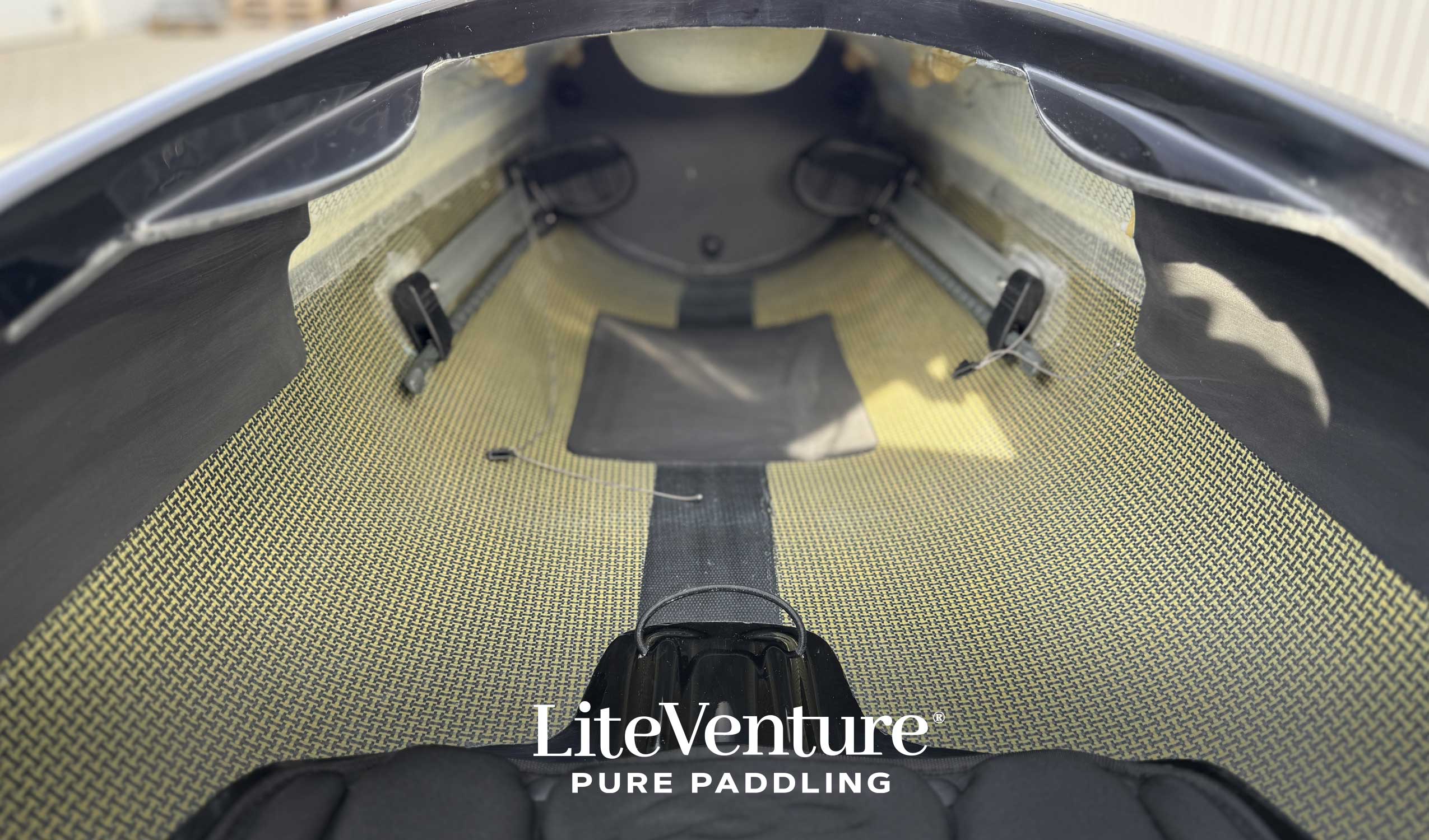 ST19 Mod, divisible-multisport layup carbono/kevlar tandem & solo kayak-azul/gris