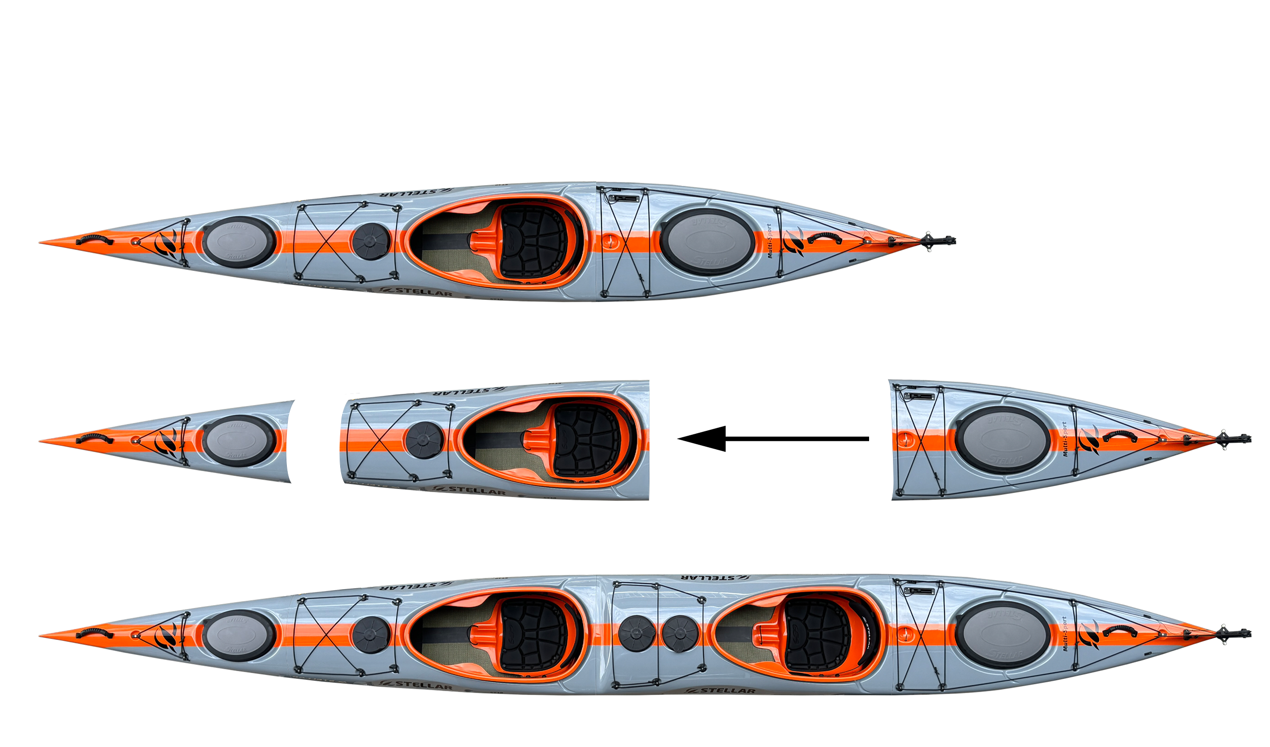 ST19 Mod-Multisport, teilbar-Tandem/Solo-grau orange