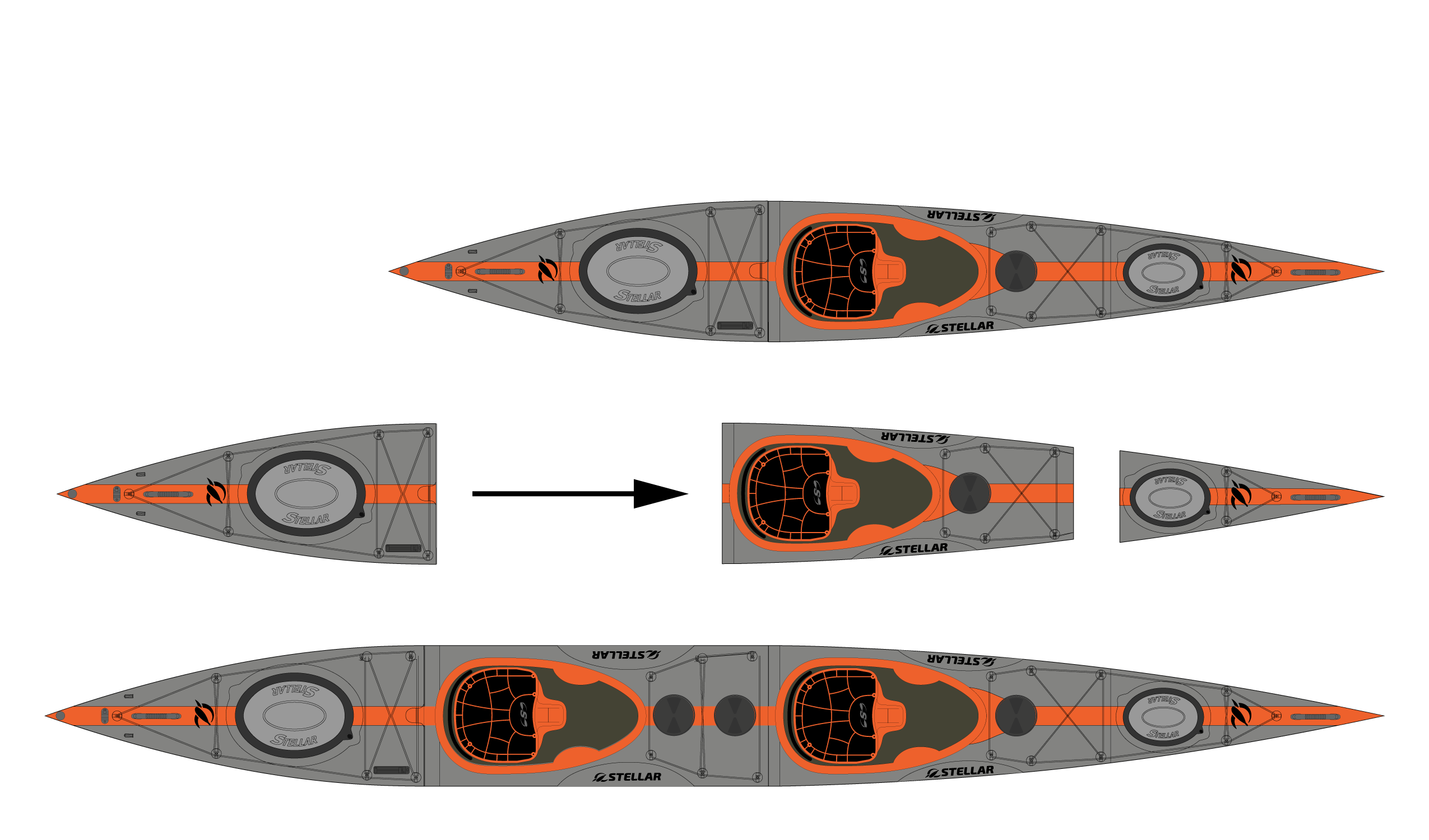ST19 Mod-Multisport, teilbar-Tandem/Solo-grau orange