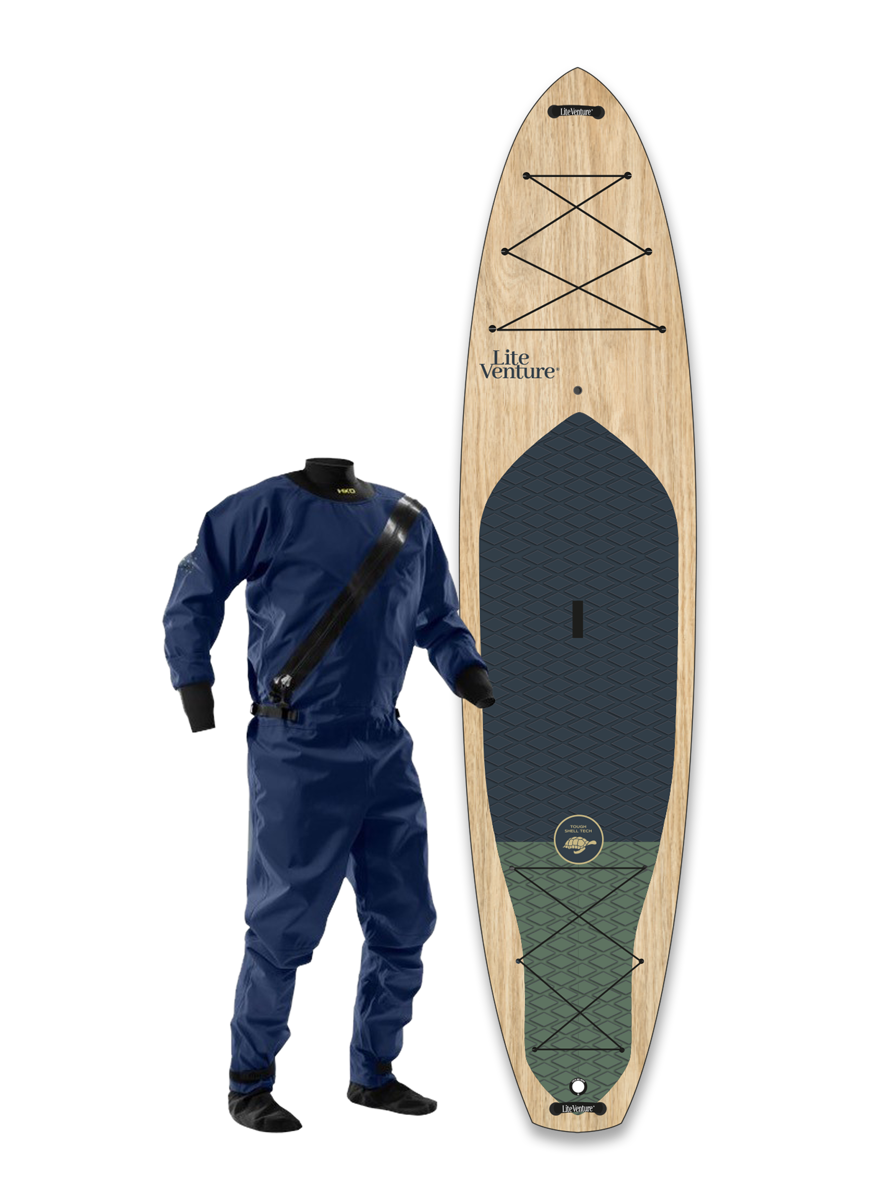 Tough Shell Touring-12'0" x 32"-wood winter deal includes drysuit
