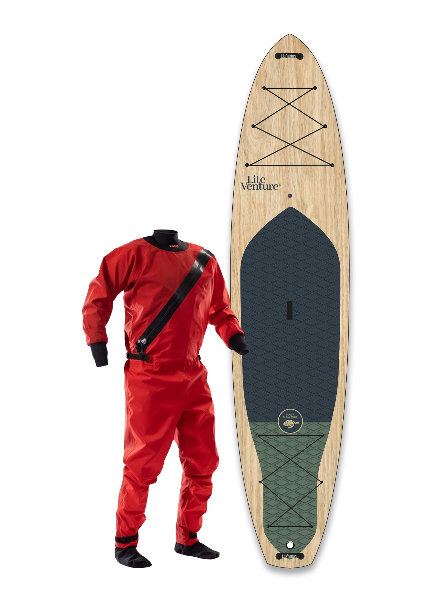 Tough Shell Touring-12'0" x 32"-wood winter deal includes drysuit