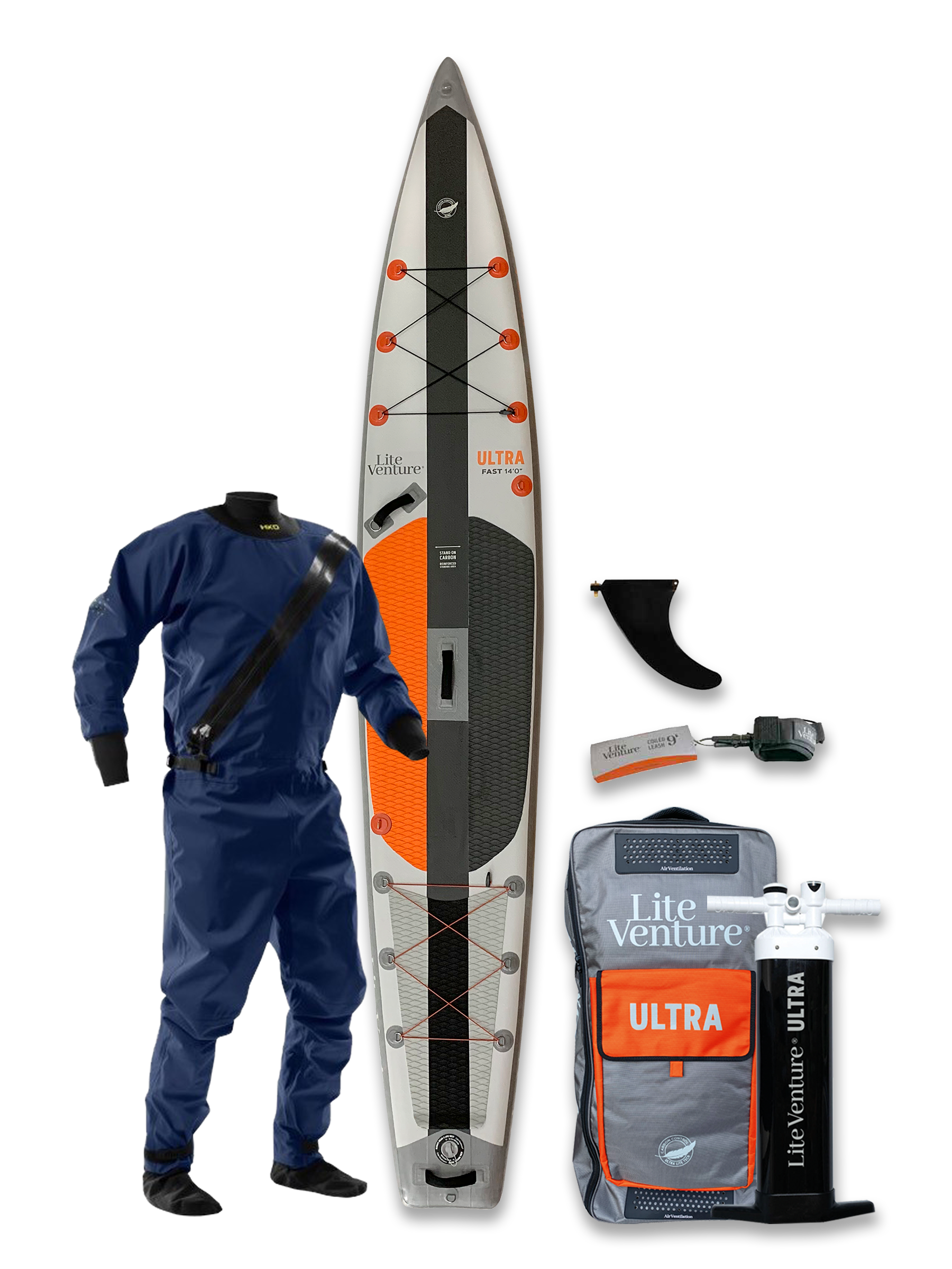 ULTRA Fast-14'0" x 28"-orange grey-winter deal includes drysuit