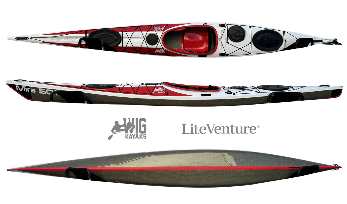 Mira 501 Seekajak-Carbon/Kevlar Layup-Rot/Weiss/Sichtcarbon