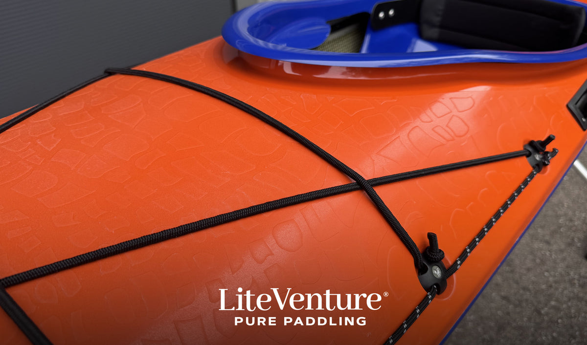 Greenland T-Carbon/Kevlar Layup-Orange/Blue with visible carbon fibre