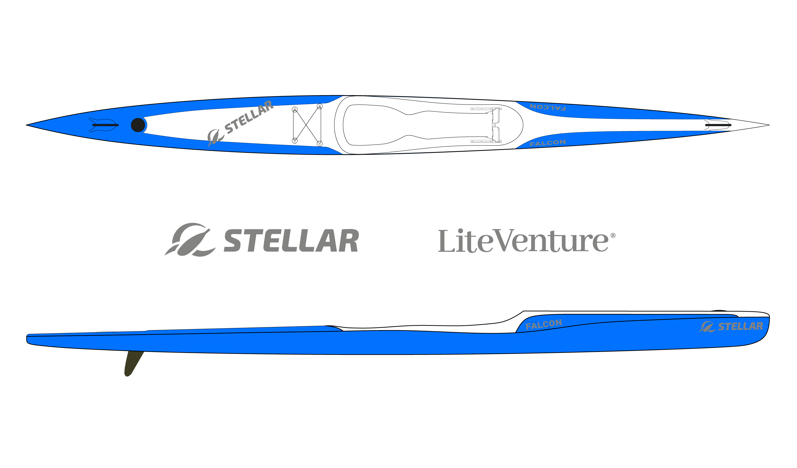 Produktbild von " Falcon Excel-blau weiß " der Marke STELLAR Lightweight für 3490.00 €. Erhältlich online bei Lite Venture ( www.liteventure.de )