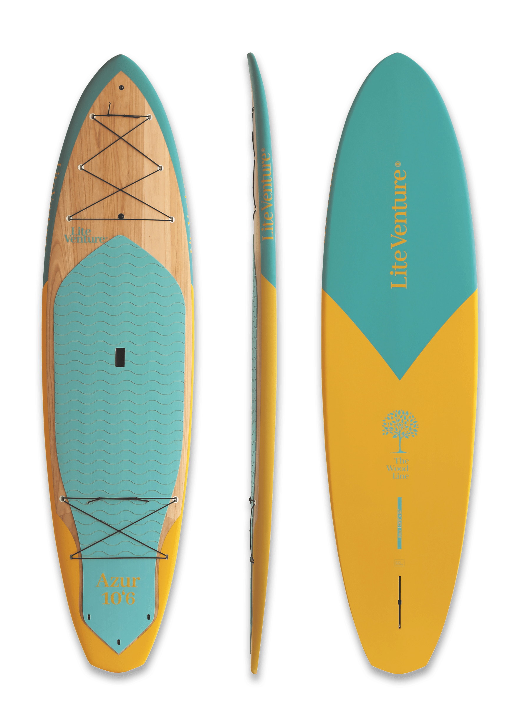 Produktbild von SUP " Ray-10'6" x 31,5"-türkis gelb " der Marke Lite Venture für 1595.00 €. Erhältlich online bei Lite Venture ( www.liteventure.de )