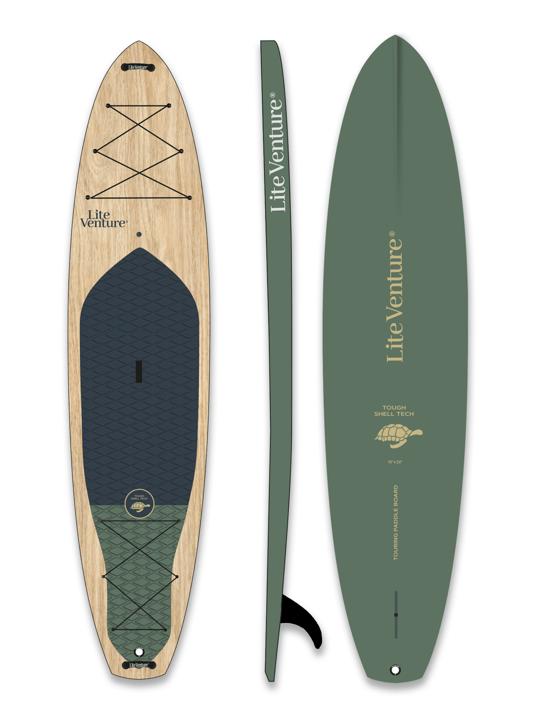 Produktbild von SUP " Tough Shell Touring-12'0" x 32"-wood " der Marke Lite Venture für 1245.00 €. Erhältlich online bei Lite Venture ( www.liteventure.de )