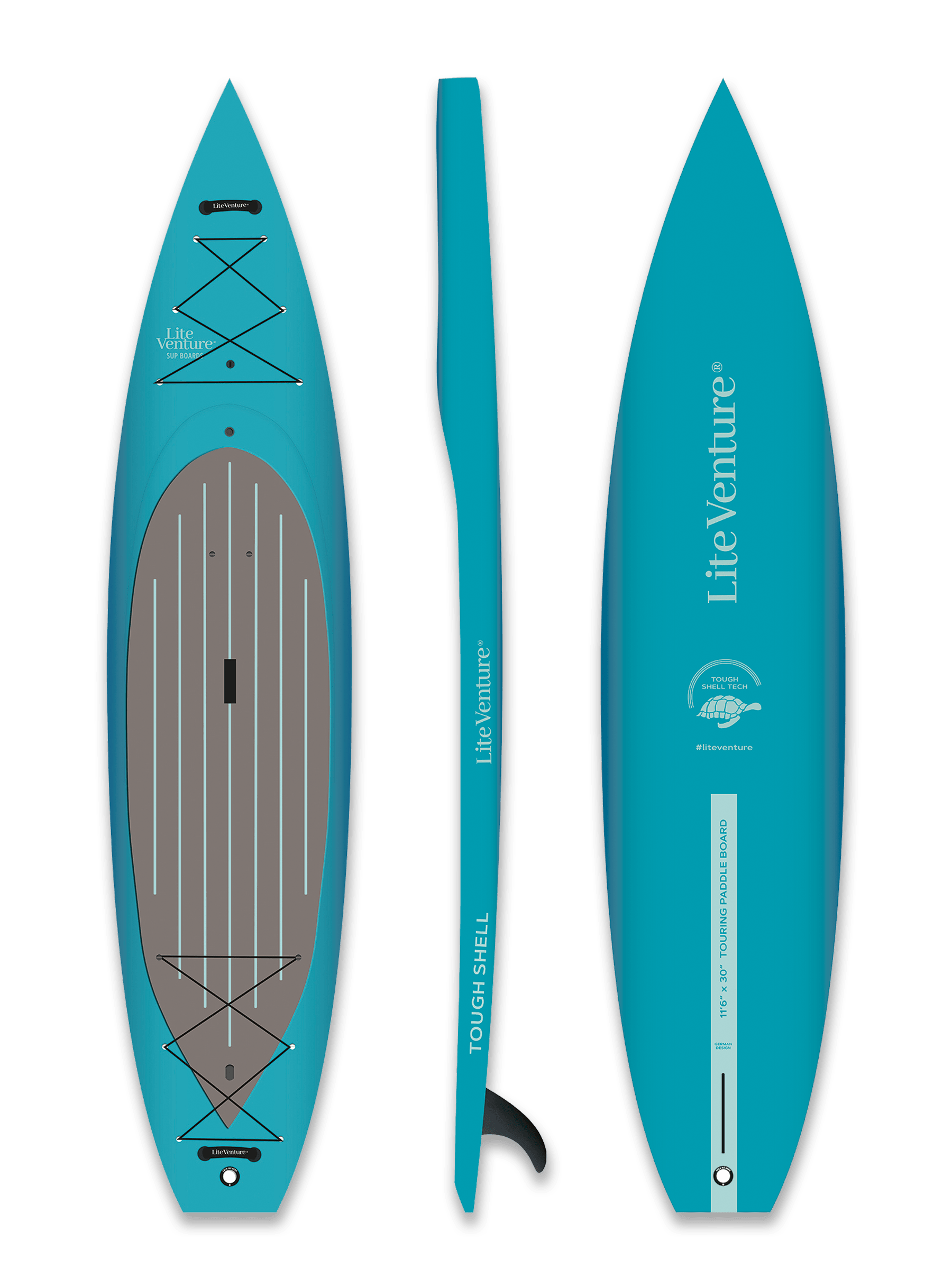 Produktbild von SUP " Tough Shell Touring-11'6'' x 30"-türkis grau " der Marke Lite Venture für 1195.00 €. Erhältlich online bei Lite Venture ( www.liteventure.de )